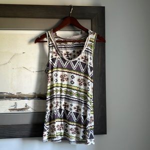 Anthropologie Porridge Brand Aztec Floral Print Tank - Violet - S Never Worn